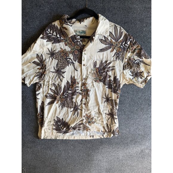 Vintage Havana Jacks Cafe Hawaiian Shirt Floral Pineapple Print 100% Cotton Mens - Picture 1 of 10